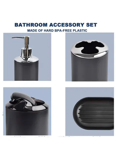 6 Pcs ABS Luxurious Bathroom Accessories Set JS-8033 - Green