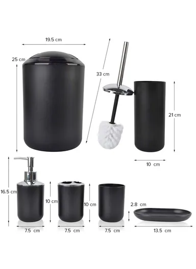 6 Pcs ABS Luxurious Bathroom Accessories Set JS-8033 - Green