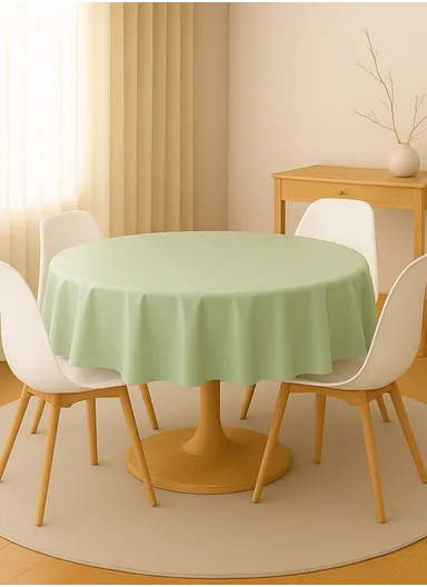 Waterproof &amp; Easy To Wash PEVA Tablecloth For Dining Table (L180 x W180)cm- Light Green
