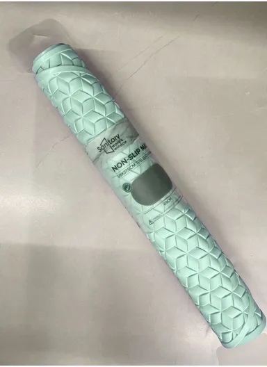 68x38cm Anti Bacterial Oval TPE Mat With Anti Slip Suction Cups for Bathroom Floor - Green