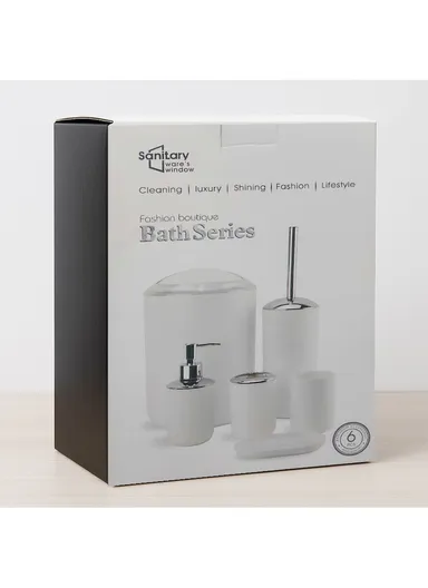 6 Pcs ABS Luxurious Bathroom Accessories Set JS-8033 - Orange