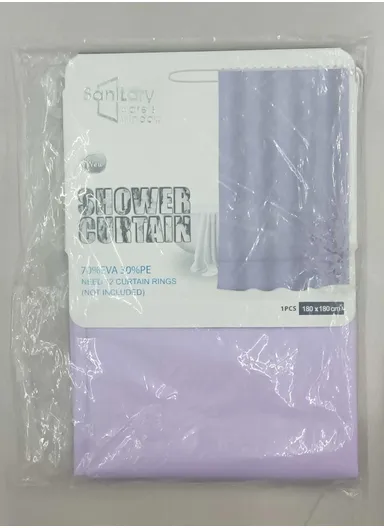 180x180cm EVA+PE 3D Embossed Geometric Design Shower Curtain For Bathrooms - Light Purple