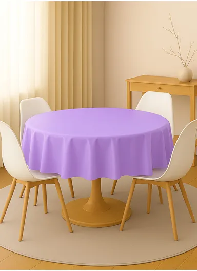 Waterproof &amp; Easy To Wash PEVA Tablecloth For Dining Table (L180 x W180)cm- Light Purple