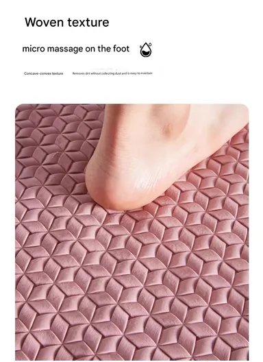 68x38cm Anti Bacterial Oval TPE Mat With Anti Slip Suction Cups for Bathroom Floor - Light Purple