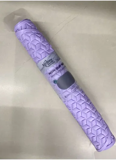 68x38cm Anti Bacterial Oval TPE Mat With Anti Slip Suction Cups for Bathroom Floor - Light Purple