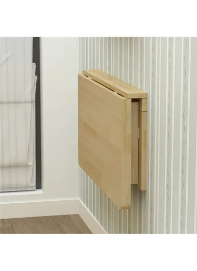 Wooden Table Space Saving Folding Wall Mounted Desk for Dining, Computer, Study (L80 x W60)cm