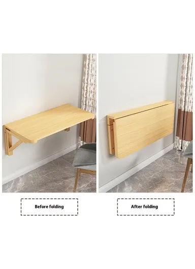 Wooden Table Space Saving Folding Wall Mounted Desk for Dining, Computer, Study (L80 x W60)cm
