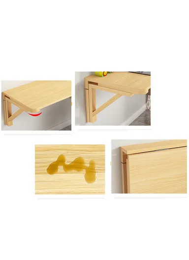 Wooden Table Space Saving Folding Wall Mounted Desk for Dining, Computer, Study (L100 x W60)cm