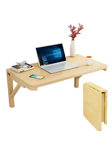 Wooden Table Space Saving Folding Wall Mounted Desk for Dining, Computer, Study (L120 x W60)cm
