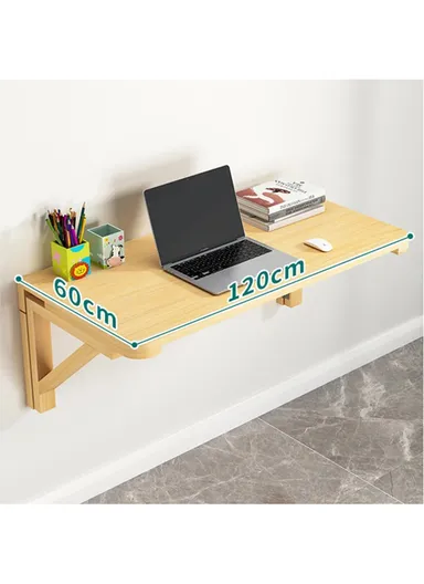 Wooden Table Space Saving Folding Wall Mounted Desk for Dining, Computer, Study (L120 x W60)cm