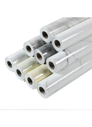 Marble Pattern Tile Effect Self-Adhesive Wallpaper, Peel &amp; Stick Wall Sticker Background - Style H