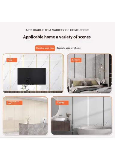 Marble Pattern Tile Effect Self-Adhesive Wallpaper, Peel &amp; Stick Wall Sticker Background - Style D