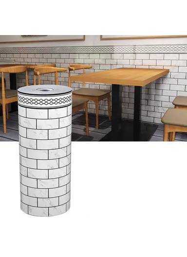 Tile Effect Wall Sticker, Self Adhesive, Waterproof Marble Pattern Wallpaper, (L3 x H0.9)m - Shaped Brick