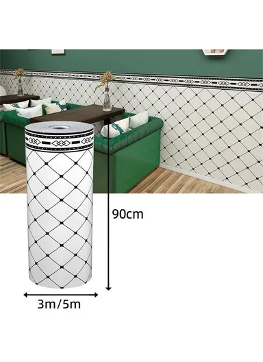 Tile Effect Wall Sticker, Self Adhesive, Waterproof Marble Pattern Wallpaper, (L3 x H0.9)m - Rhombus