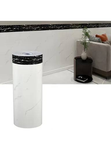 Tile Effect Wall Sticker, Self Adhesive, Waterproof Marble Pattern Wallpaper, (L3 x H0.9)m - Classic White