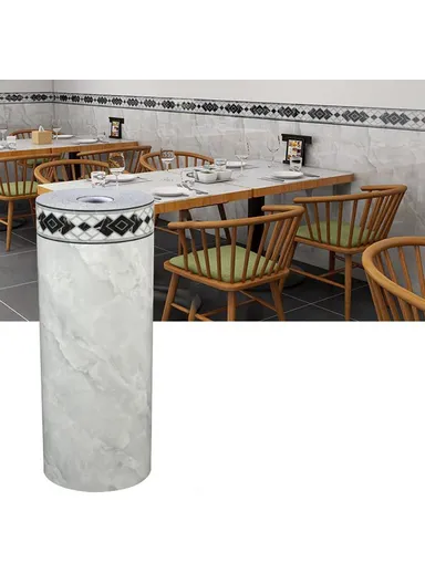Tile Effect Wall Sticker, Self Adhesive, Waterproof Marble Pattern Wallpaper, (L3 x H0.9)m - Grey Stone