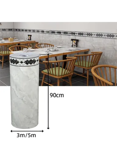 Tile Effect Wall Sticker, Self Adhesive, Waterproof Marble Pattern Wallpaper, (L3 x H0.9)m - Grey Stone