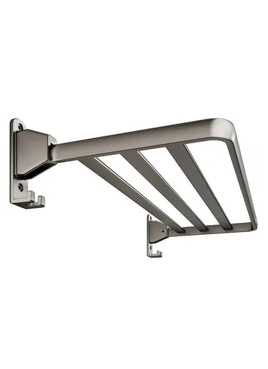 80cm Foldable Wall Mounted Drying Rack Balcony Aluminum Alloy Clothes Shoes Toys Hanger - Grey