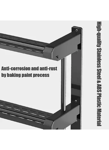 70cm Stainless Steel Towel Rack, No Drilling Double Layer Wall Mounted Storage Shelf for Bathroom &amp; Kitchen