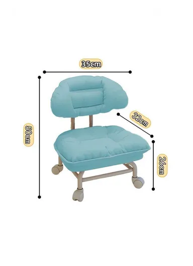 Ergonomic Rotating Low Stool with Casters, Built-In Sponge Swivel Seat and Backrest – Orange