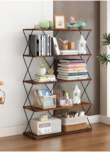 5-Tier Modern Carbon Steel Storage Rack Slim Floor Organizer Home &amp; Office (L80 x W30x H124)cm