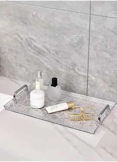 Single Layer Large Size Cosmetic Organizer Makeup Storage Rack Lipstick Skincare Holder Stand - Transparent White