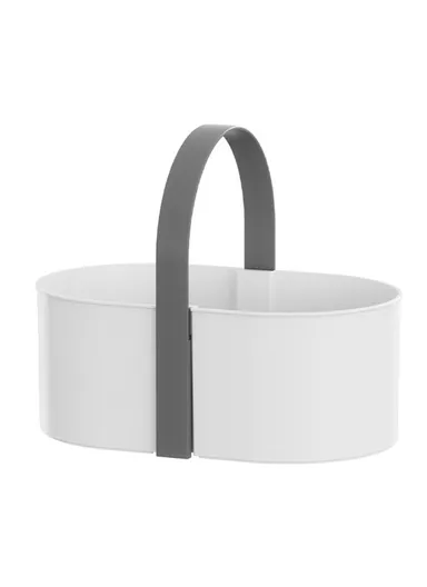 Single Layer Desktop Organizer Basket Multifunctional ABS Storage Rack with Arched Handle - Grey