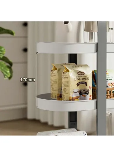 3-Layer Desktop Organizer Basket Multifunctional ABS Storage Rack with Arched Handle - Grey