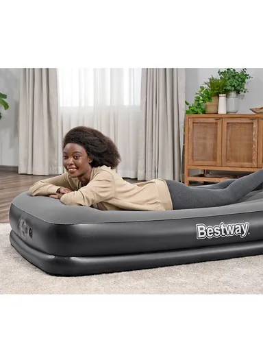 150kg Max Single Airbed Durable Vinyl Mattress with Flocked Top 671BT (L191 x W97 x H36)cm