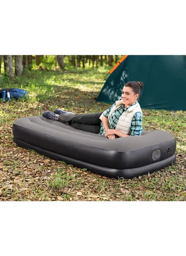 150kg Max Single Airbed Durable Vinyl Mattress with Flocked Top 671BT (L191 x W97 x H36)cm