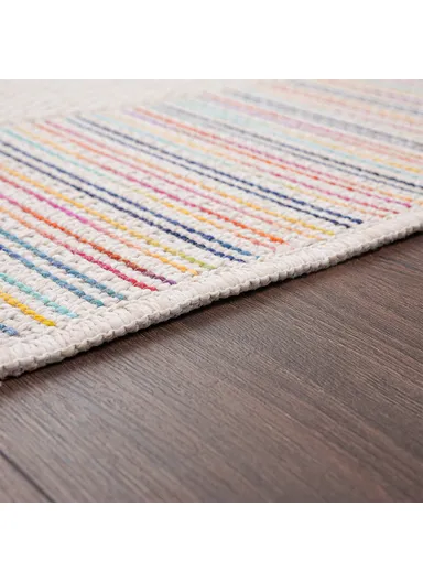 Blossom Aku Aki 200 x 290 cm Jute Decorative Rug Natural - Cream / Green / Yellow / Blue