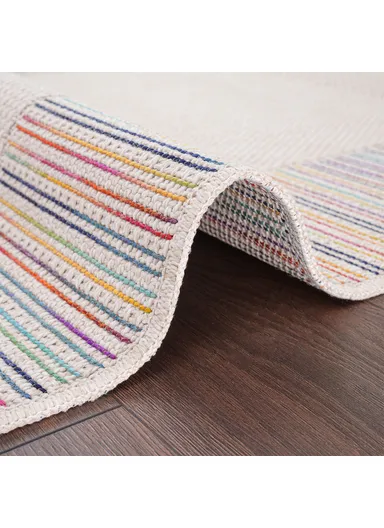 Blossom Aku Aki 200 x 290 cm Jute Decorative Rug Natural - Cream / Green / Yellow / Blue