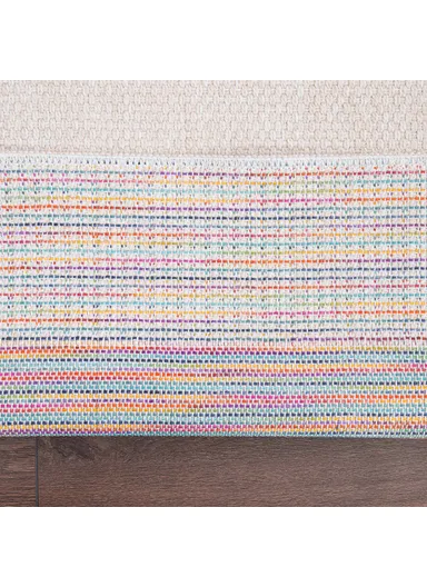 Blossom Aku Aki 200 x 290 cm Jute Decorative Rug Natural - Cream / Green / Yellow / Blue