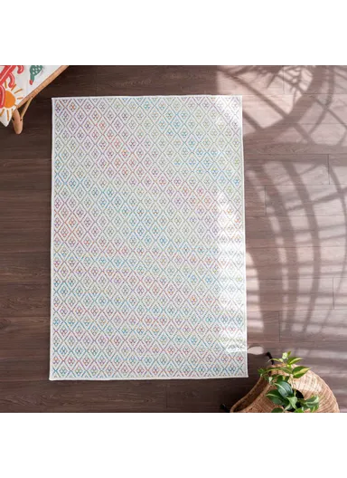 Blossom Lozzy 160 x 230 cm Jute Decorative Rug Natural - Cream / Yellow / Orange / Blue