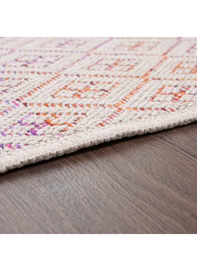 Blossom Lozzy 160 x 230 cm Jute Decorative Rug Natural - Cream / Yellow / Orange / Blue