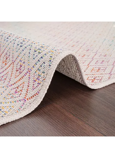 Blossom Lozzy 200 x 290 cm Jute Decorative Rug Natural - Cream / Yellow / Orange / Blue