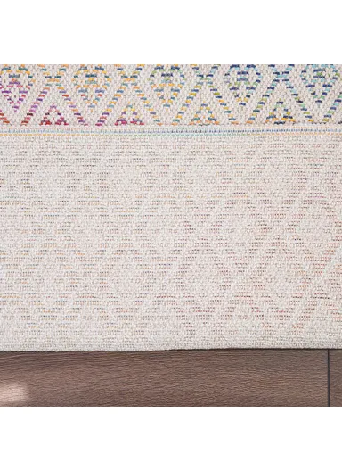 Blossom Lozzy 240 x 340 cm Jute Decorative Rug Natural - Cream / Yellow / Orange / Blue