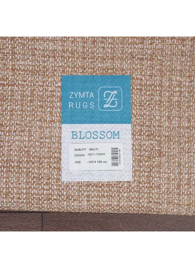 Blossom Waffle 160 x 230 cm Jute Decorative Rug Natural - Beige / Yellow / Blue / Orange