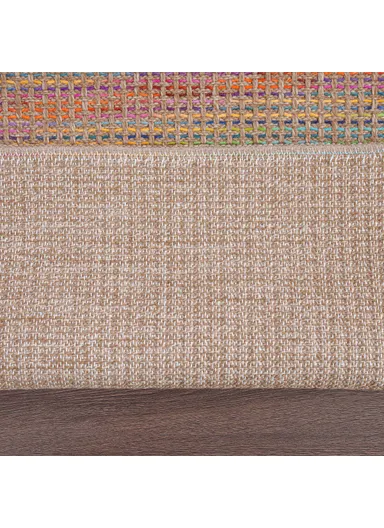 Blossom Waffle 160 x 230 cm Jute Decorative Rug Natural - Beige / Yellow / Blue / Orange