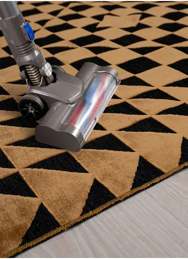 Marbella Woven Carpet 120 x 180 Cm - Mustard / Black