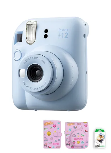 Mini 12 Instant Camera Compact Design, Selfie Mirror &amp; Auto Exposure FUJLSMINI12PROMO - Blue