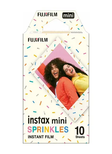Colorful Borders Mini Film, Includes Microfiber Cloth, Compatible with All Instax Mini Cameras &amp; Printers FUJFMINSTAXMINI1PKSPRINK