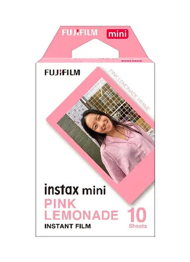 Mini Pink Lemonade Film ISO 800, Pastel Pink Borders, for All Instax Mini Cameras and Printers FUJFMINSTAXMINI1PKPINKLEM