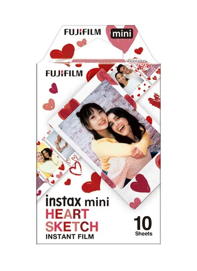 Mini Rainbow Instant Film high-speed ISO 800, Compatible with Instax Mini Cameras FUJFMINSTAXMINI1PKHSKETCH - HEART SKETCH