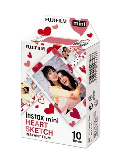 Mini Rainbow Instant Film high-speed ISO 800, Compatible with Instax Mini Cameras FUJFMINSTAXMINI1PKHSKETCH - HEART SKETCH