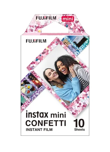 Mini Rainbow Instant Film high-speed ISO 800, Compatible with Instax Mini Cameras FUJFMINSTAXMINI1PKCONFE - Confetti
