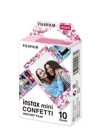 Mini Rainbow Instant Film high-speed ISO 800, Compatible with Instax Mini Cameras FUJFMINSTAXMINI1PKCONFE - Confetti