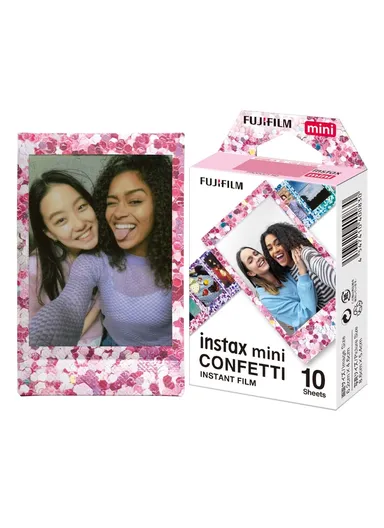 Mini Rainbow Instant Film high-speed ISO 800, Compatible with Instax Mini Cameras FUJFMINSTAXMINI1PKCONFE - Confetti