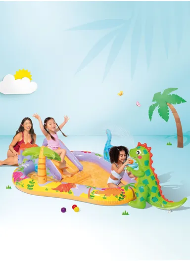 Dino Inflatable Play Center with Water Slide 56139 (L200 x W150 x H70)cm