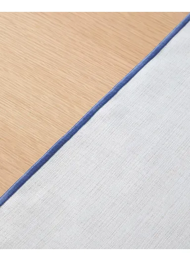 Arcane Polyester Runner 40x140 cm White - Navy Blue